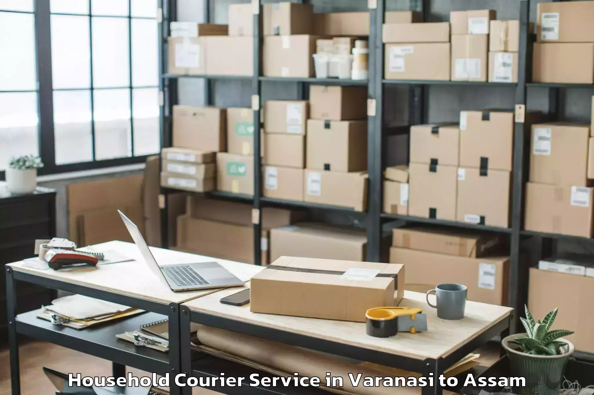 Trusted Varanasi to Sarthebari Household Courier